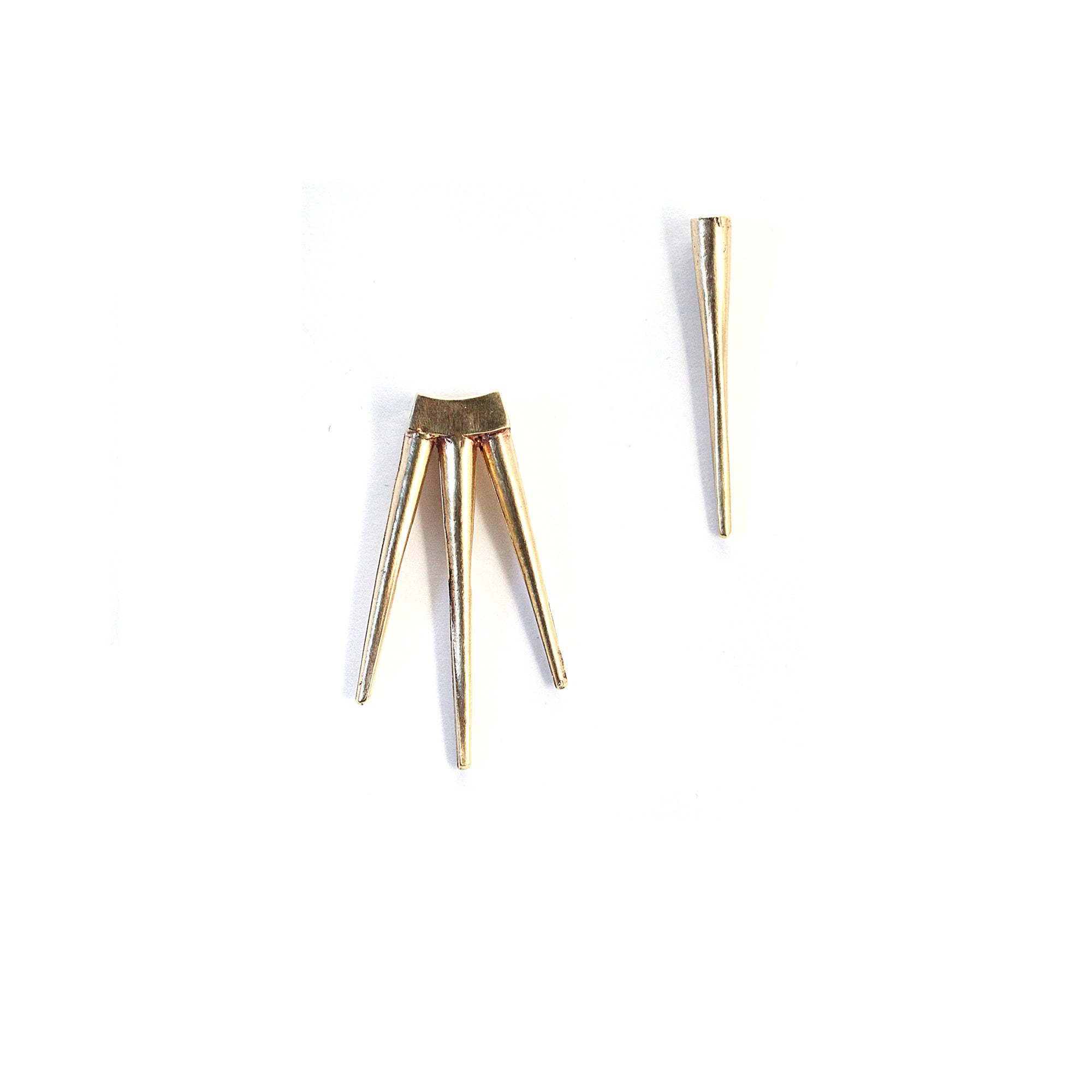 Single Spike / Small Quill Burst Earrings Brass - K/LLER COLLECTION