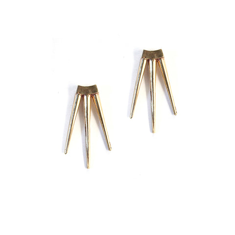 Small Quill Burst Earrings Brass