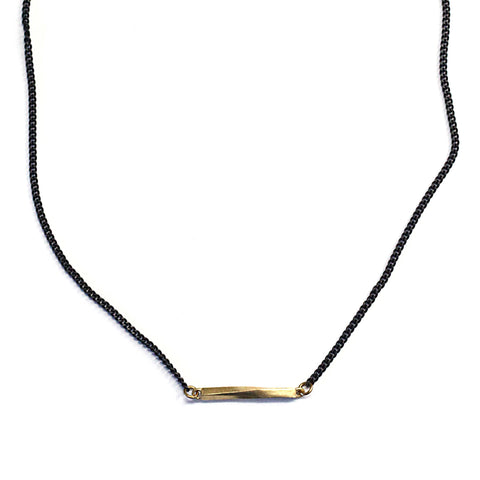 Small Twist Bar Necklace Brass