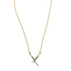 Crossed Twist Spike Necklace Gold