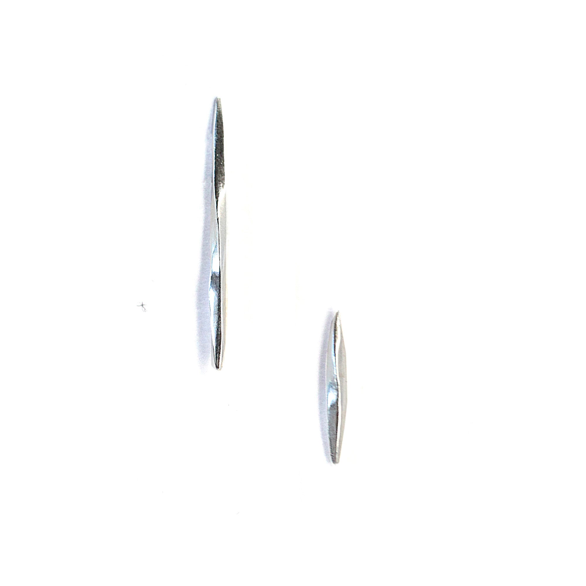 Asymmetrical Twist Spike Earrings in Sterling Silver