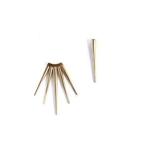 Single Spike / Large Burst Earrings Brass