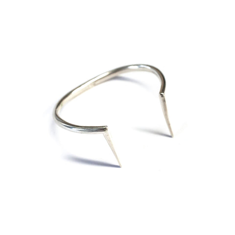 Spiked Curve Cuff Sterling