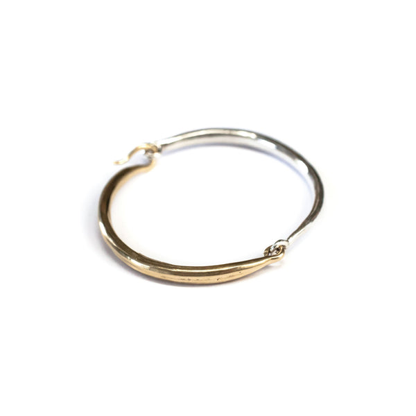 Hinged Bangle Brass / Sterling