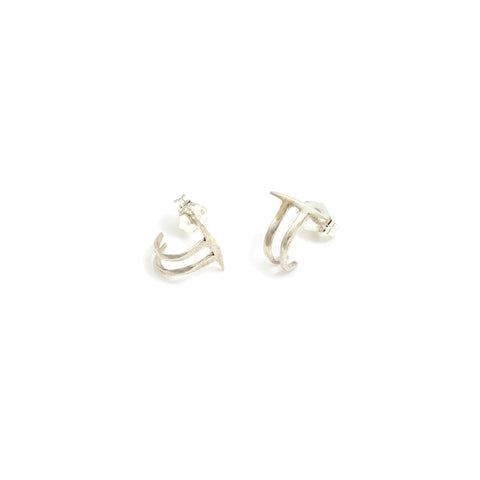 Twist Spike Double Hoops Sterling