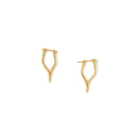 Petite Merging Quill Earrings Yellow Gold