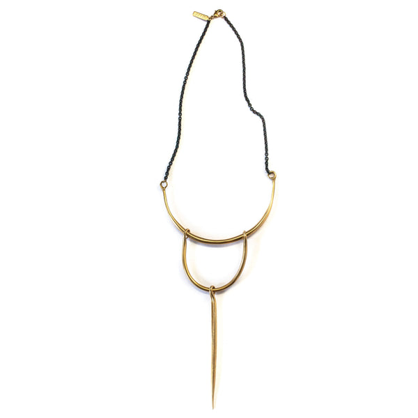 Short Quill Mobile Pendant Brass