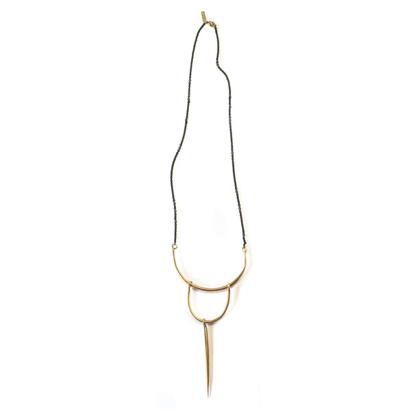 Long Quill Mobile Pendant Brass