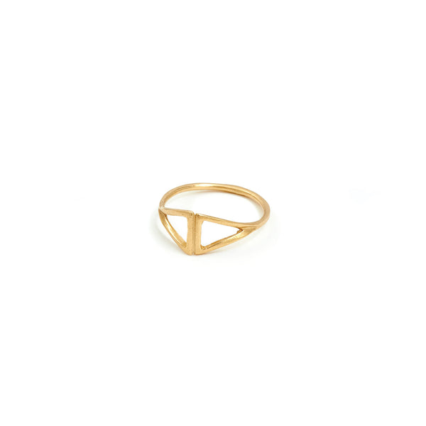 Acute Triangles Ring Yellow Gold