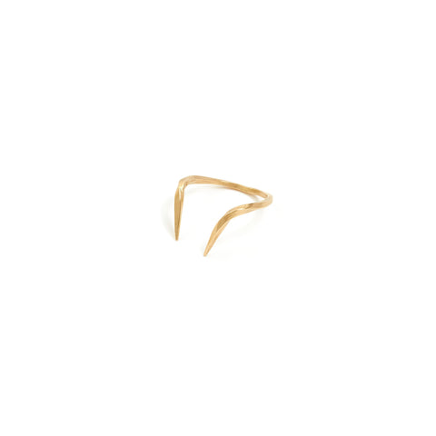 Spiked Curve Ring Yellow Gold