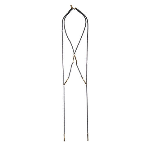 Twist Bar Trapeze Necklace Brass