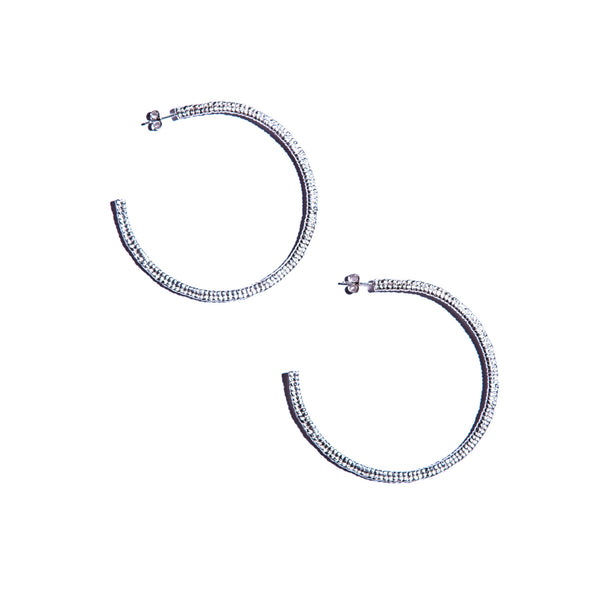 Cast Macramé Sterling Hoops