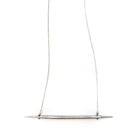 Lateral Sterling Quill Necklace