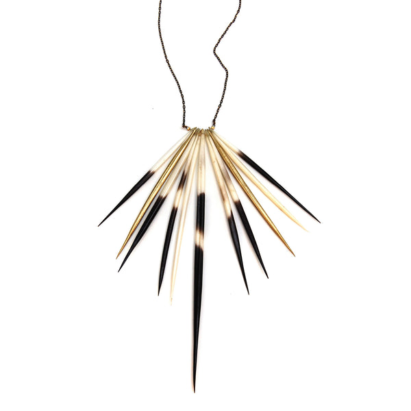 Porcupine Quill / Brass Quill Bib