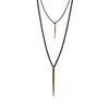 Triple Layer Choker with Quill Spike Drops Brass