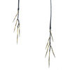 Black Leather Lariat With Twist Spike Fringe Brass