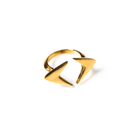 Double Arrow Ring Brass