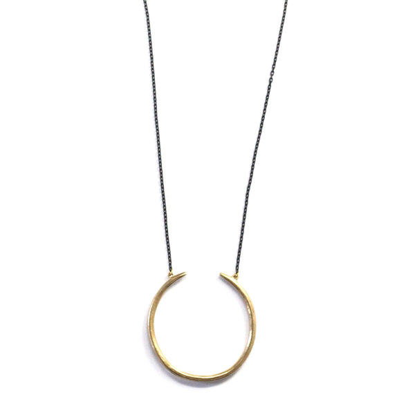 Quill Ring Pendant Brass