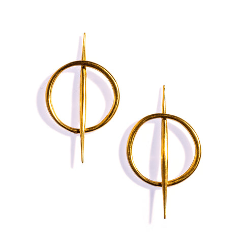 Small Quill Rising Studs Brass