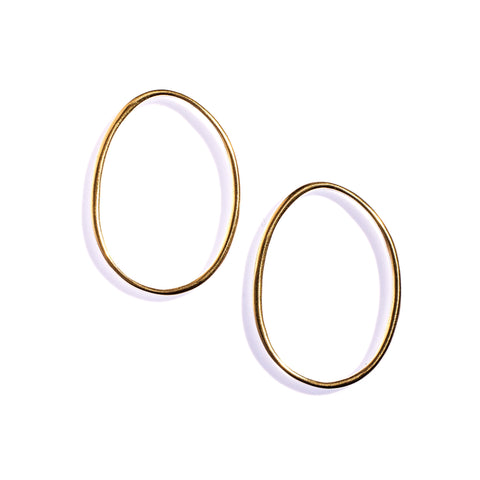 Large Ellipse Studs Brass