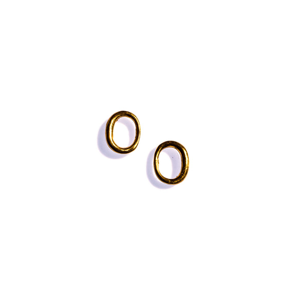 Small Ellipse Studs Brass