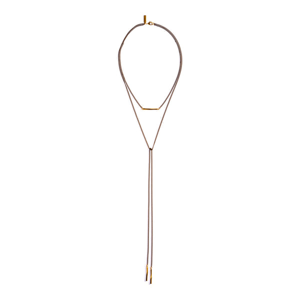 Multi Twist Bar Lariat Brass