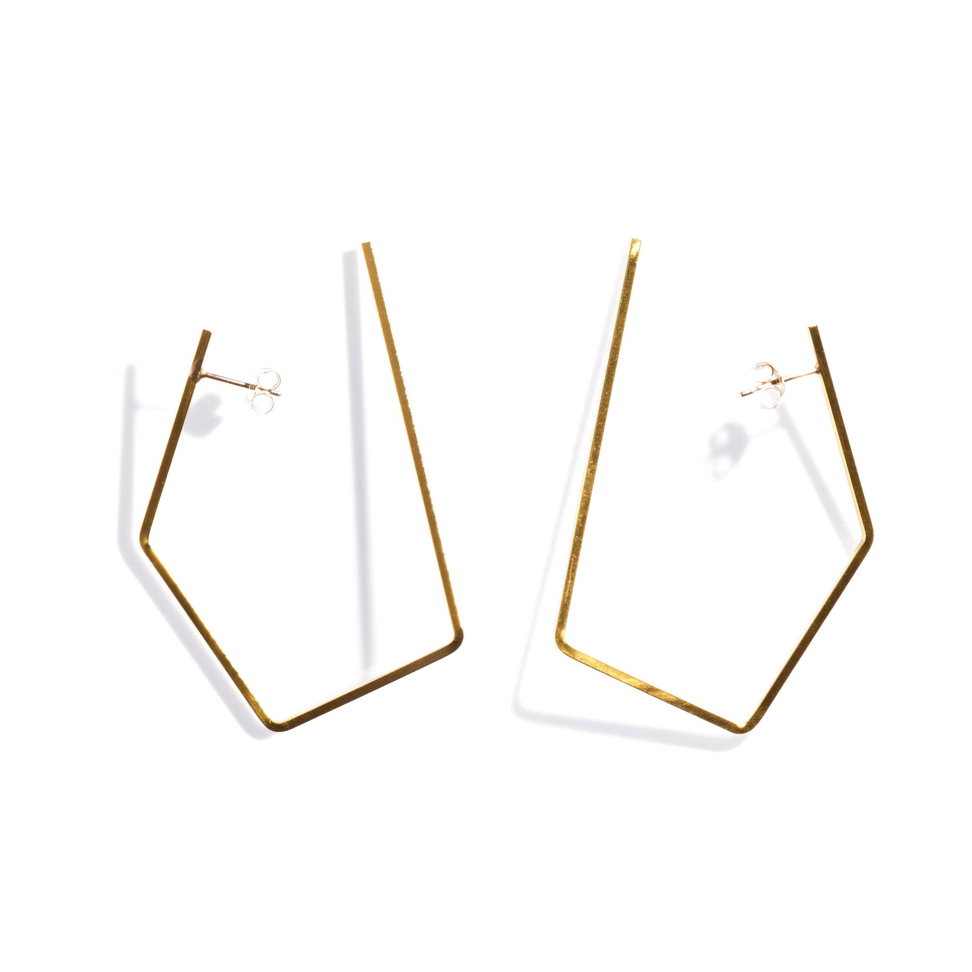 Medium Oblong Hoops in Brass K LLER Collection Jewelry K LLER
