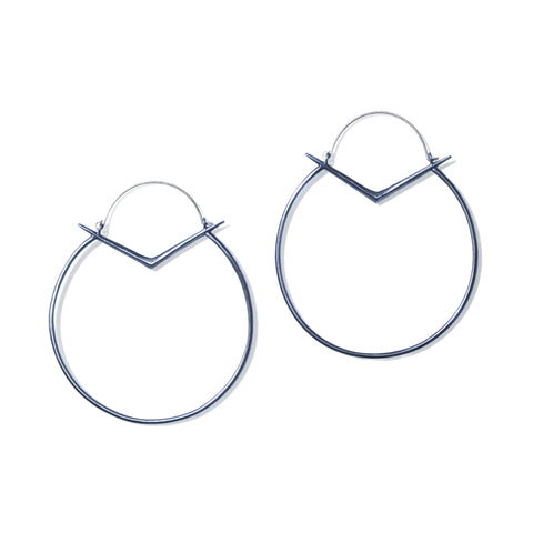 Large Ray Hoops Sterling