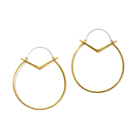 Large Ray Hoops Brass