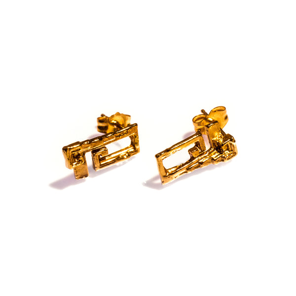Petite Bismuth Studs Yellow Gold