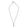 Small Faceted Crystal Cap Brass / Raw Smoky Quartz Pendant