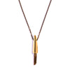 Small Faceted Crystal Cap Brass / Raw Smoky Quartz Pendant