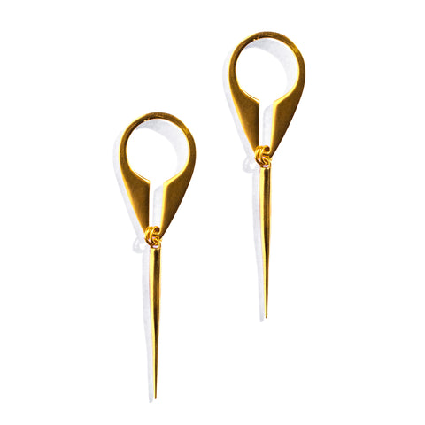 Split Blade Studs With Spike Drop Brass