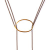 Large Ellipse Lariat W Spike Drops Brass