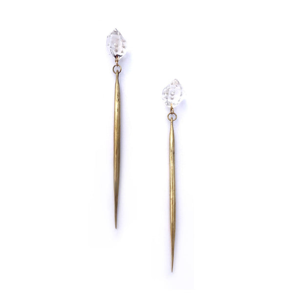 Herkimer Diamond / Cast Quill Drops a Collaboration with Hinge Designs