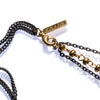 LAYERED BRASS ROSARY / CHAIN QUILL DROP NECKLACE BRASS