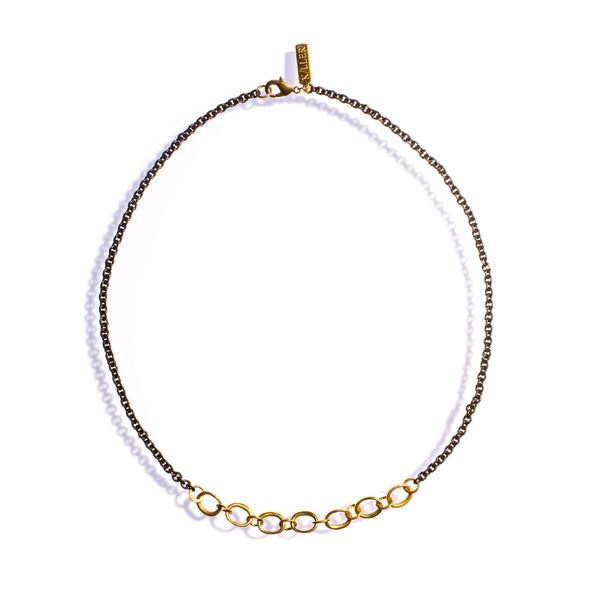 SMALL ELLIPSE CHAIN LINK COLLAR BRASS