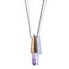 Limited Edition / Large Faceted Crystal Cap Brass / Amethyst Pendant