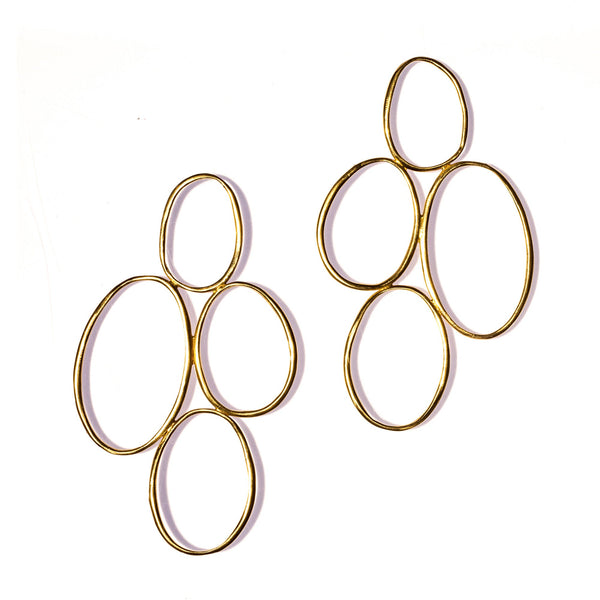 LARGE MULTI ELLIPSE STUDS BRASS