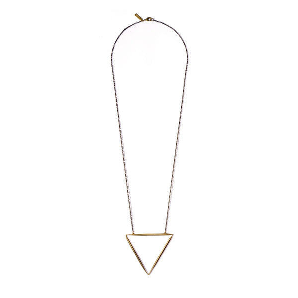 LARGE WATER NECKLACE LONG BRASS