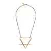 LARGE EARTH NECKLACE SHORT BRASS