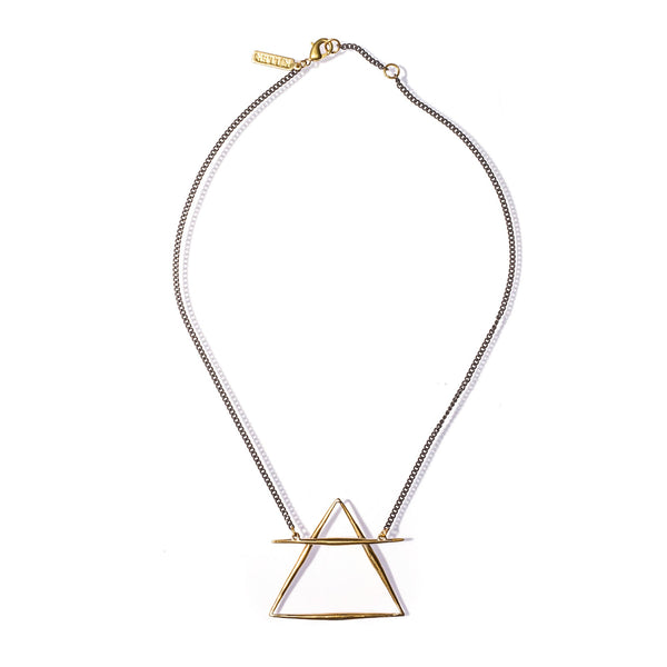 MEDIUM AIR NECKLACE SHORT BRASS