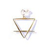 HERKIMER DIAMOND / MEDIUM EARTH BRASS DROP 1/2 PAIR A COLLABORATION WITH HINGE DESIGN