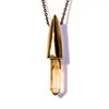 Limited Edition / Large Faceted Crystal Cap Brass / Raw Citrine