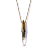 Limited Edition / Large Faceted Crystal Cap Brass / Chlorite w Hematite Included Laser Wand Pendant