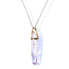 ONE OF A KIND CAGED AMETHYST IN 10K YELLOW GOLD / SILVER CHAIN