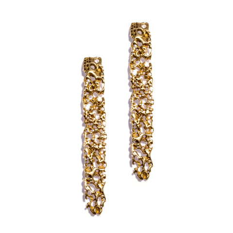 LONG ATOLL VERTICAL EARRINGS BRASS