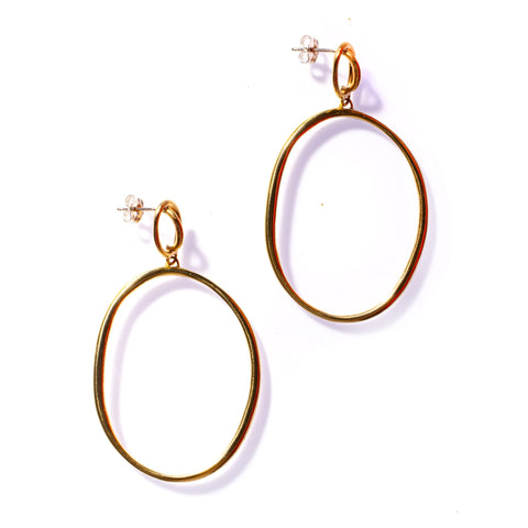 ENCOMPASS ELLIPSE DROP STUDS BRASS