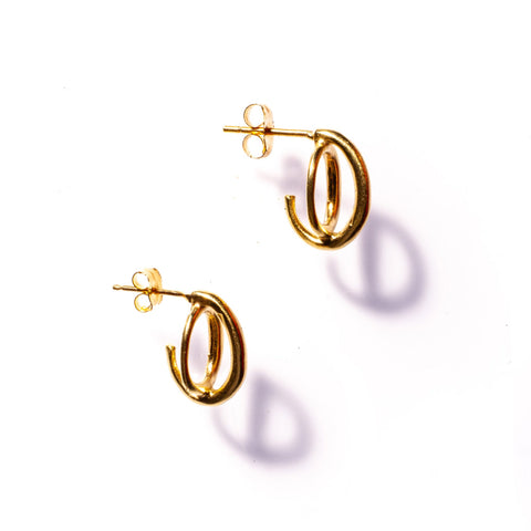 PETITE ENCOMPASS ELLIPSE HOOPS YELLOW GOLD