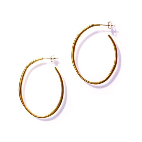 LARGE ELLIPSE HOOPS BRASS